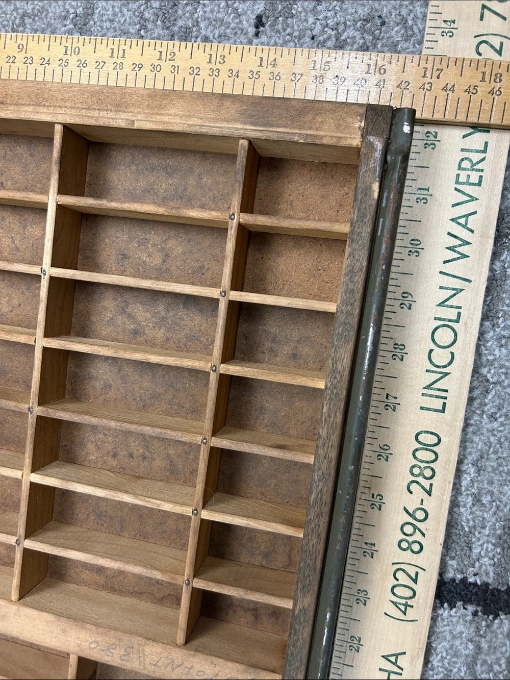 Hamilton Vintage Letterpress Typeset Printers Tray Display Shelf